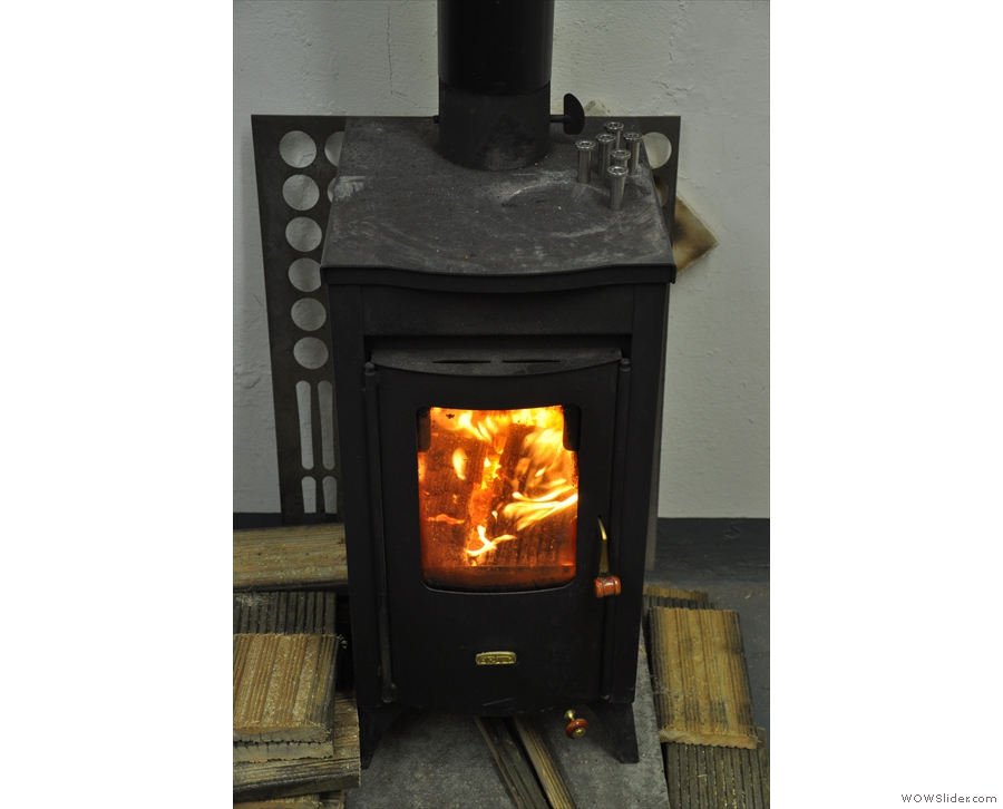 It was cold in Made by Knock, but the stove kept things warm. It also served a practical purpose: heating the burr housings to ensure a snug fit!
