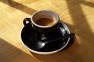 My espresso, bathed in early spring sunshine...