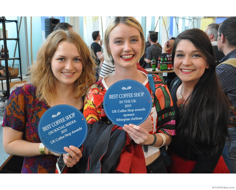 The Four Corners Team with their two Awards. Come on, ladies, hold them straight!