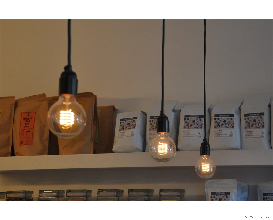 More light bulbs. These hang above the brew bar at the front...