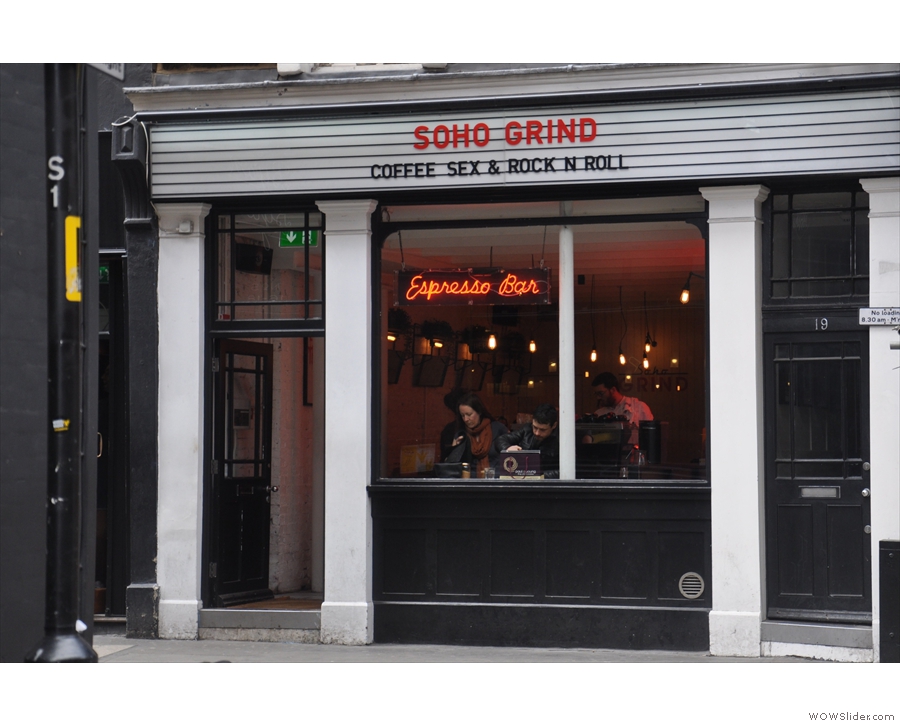 Soho Grind on Beak Street: Coffee Sex & Rock n Roll. And an espresso bar...