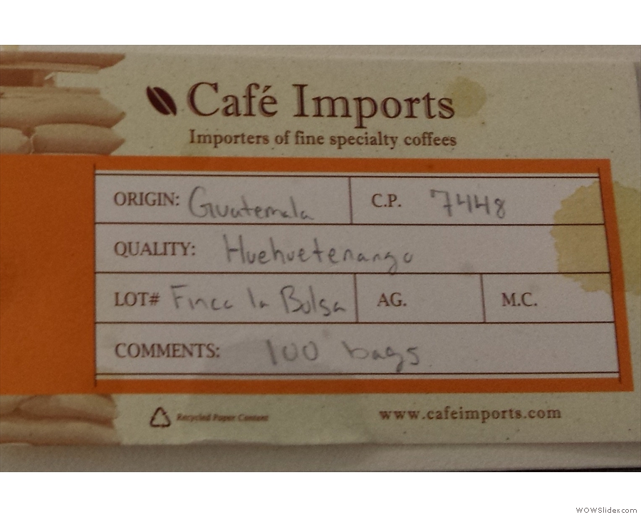 For me, there were two stand-out coffees, this one from Guatamala...