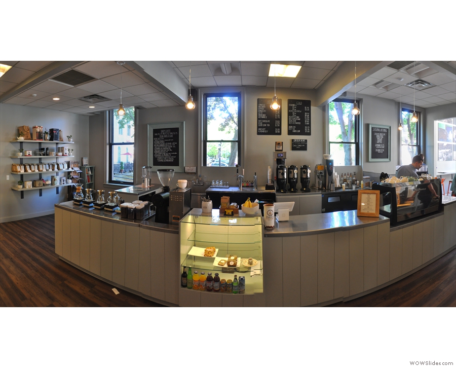 A panoramic view of the counter, till to right of centre.
