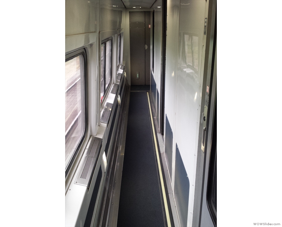 The sleeping compartments are quite wide: the corridor, in contrast, is narrow!
