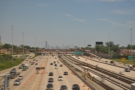 A first proper look at downtown Chicago as we cross the freeway south of the city.