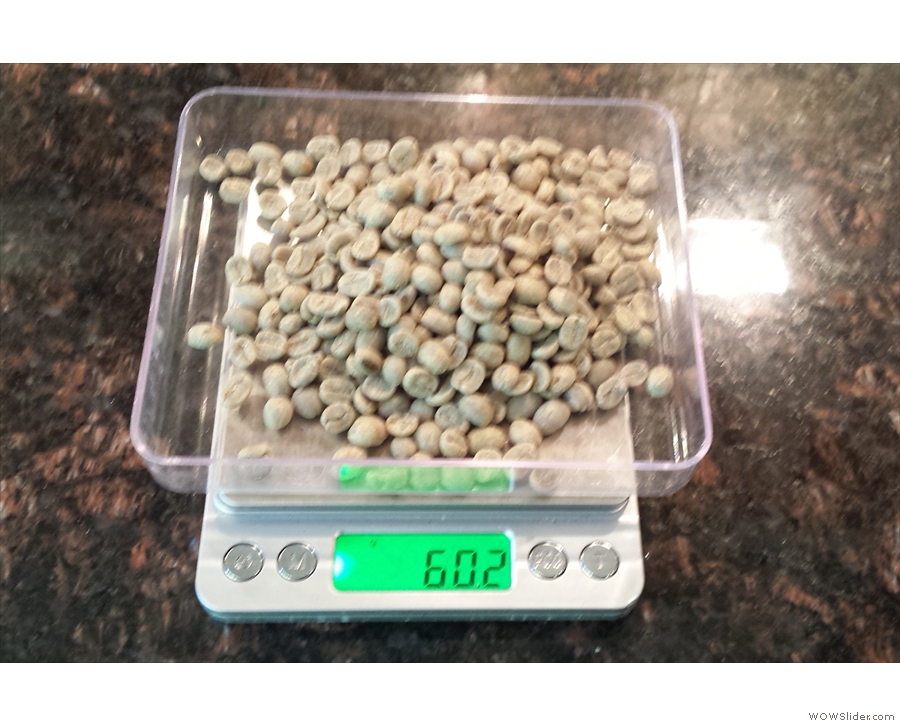 This time, I remembered to weigh them before roasting...