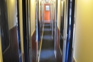 The very narrow corridor between the two rows of sleeping compartments...