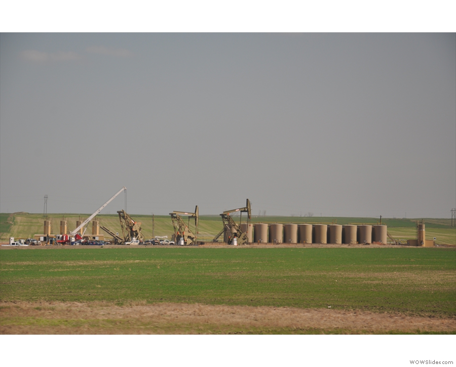 ... and elsewhere there were clusters of pumps, all part of the North Dakota oil boom.