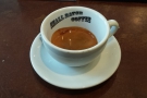 I decided to have an espresso, which came in an over-sized cup...