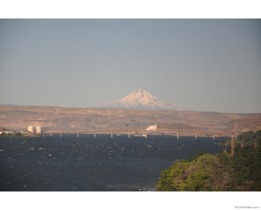 Another man-made structure dwarfed by the size of Mt Hood.