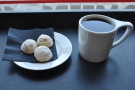 I paired my coffee with three of the tea cookies I'd been admiring earlier.