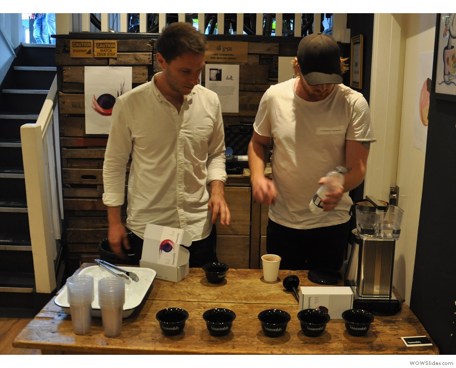 Michael & Nick from Assembly were there, preparing the coffee. Now, where does this go?