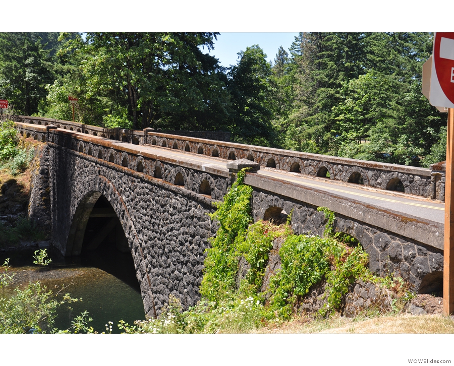 I had a little time, so went exploring: the old Columbia Gorge highway bridge over creek.