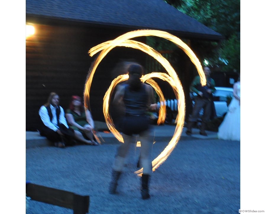 With the sun safely down, we had one last treat: fire dancers!