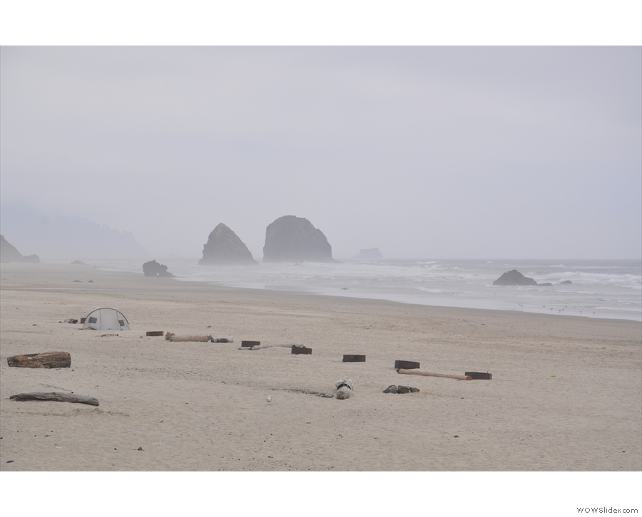... I believe that the rocks disappearing into the sea fog are Silver Point and Jockey Cap.