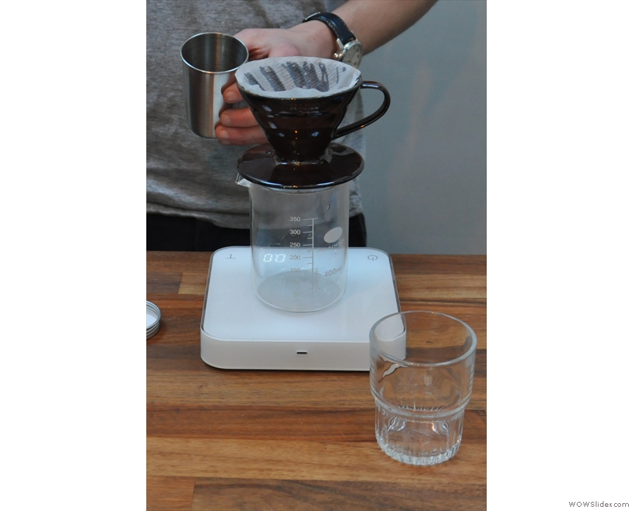 However, before we go any further, how about a pour-over? First, rinse your filter paper.