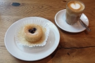 From my previous visit, a dinky little cake and decaf piccolo.