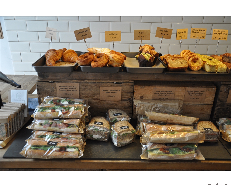 Some of the sandwich and pastries on offer.