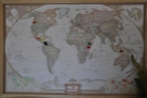... with a map above it showing you where all the coffee is from. Neat.