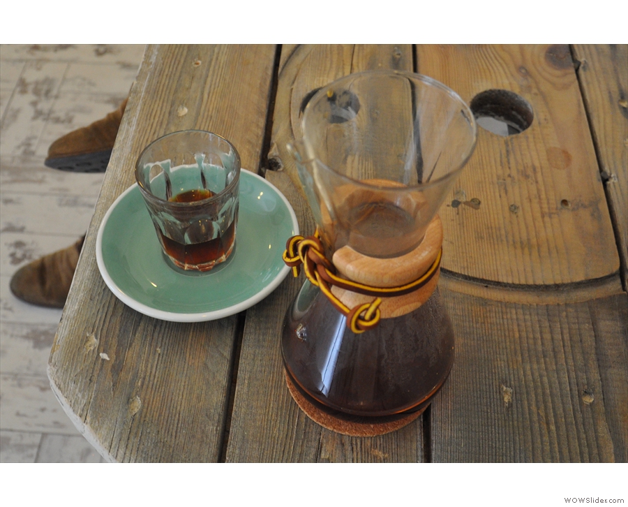 The third option, by the way, is the Chemex, which is what I had :-)