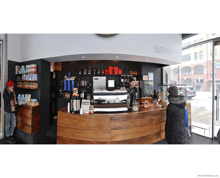 A panoramic view of the counter, as seen from the window-bar.