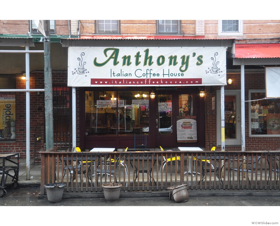 Anthony's Italian Coffee House on 9th Street in Philadelphia's Italian Market district.