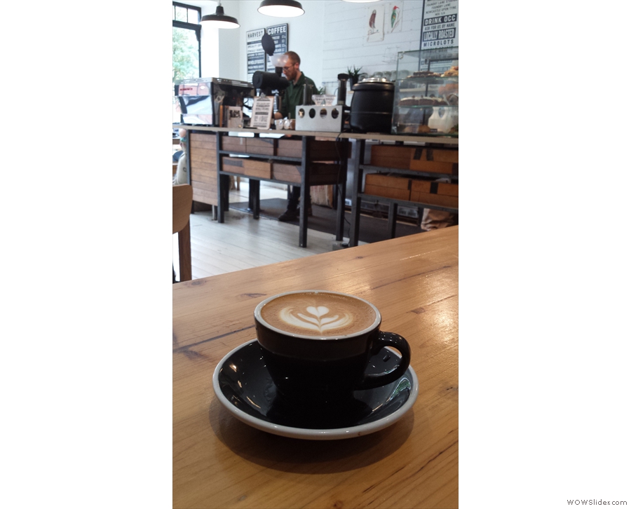 My flat white takes a look around Harvest Canteen.