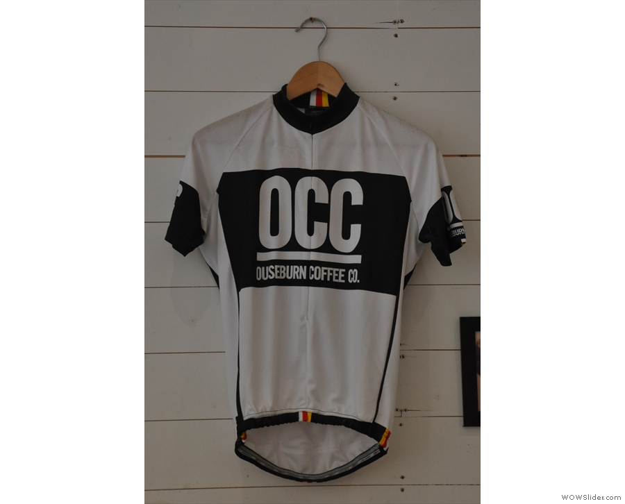There are some interesting things on the wall behind the counter. OCC jersey, anyone?