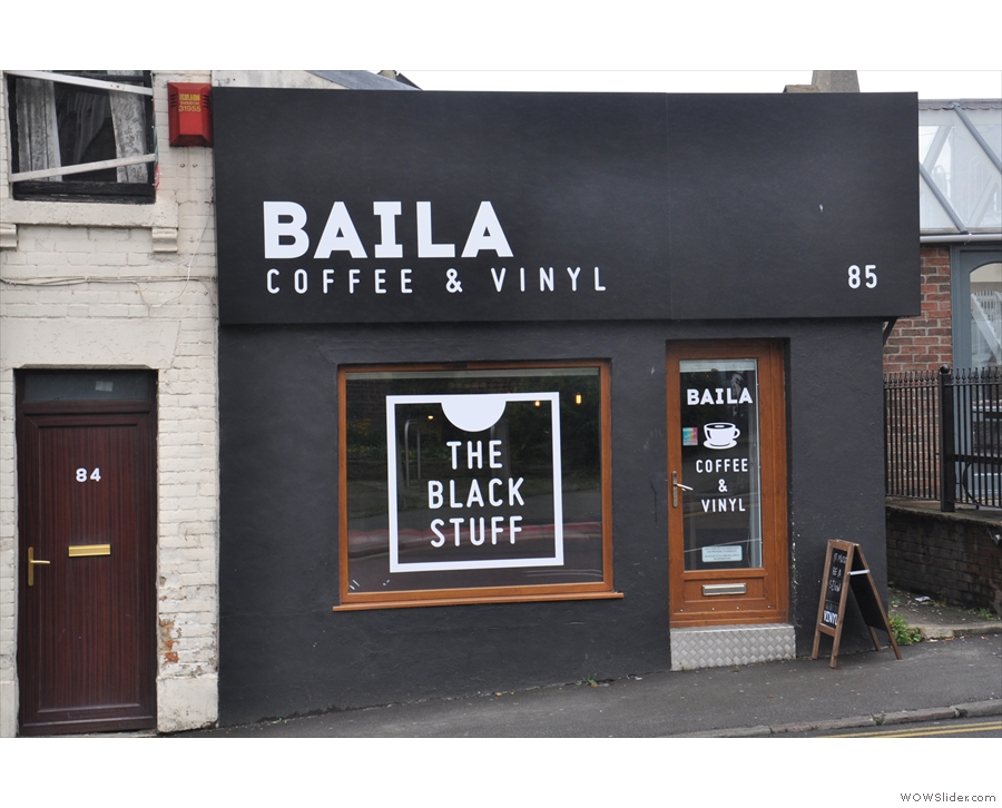 Baila Coffee & Vinyl, almost at the top of the hill on Victoria Road in Swindon.