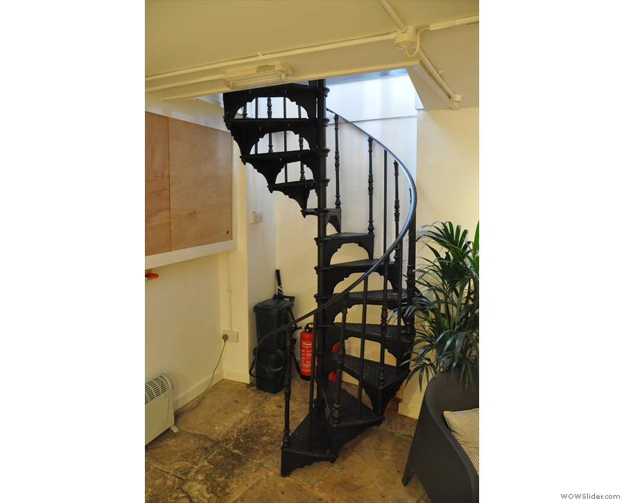 Before we head back upstairs, let's take a last look at the amazing spiral staircase.