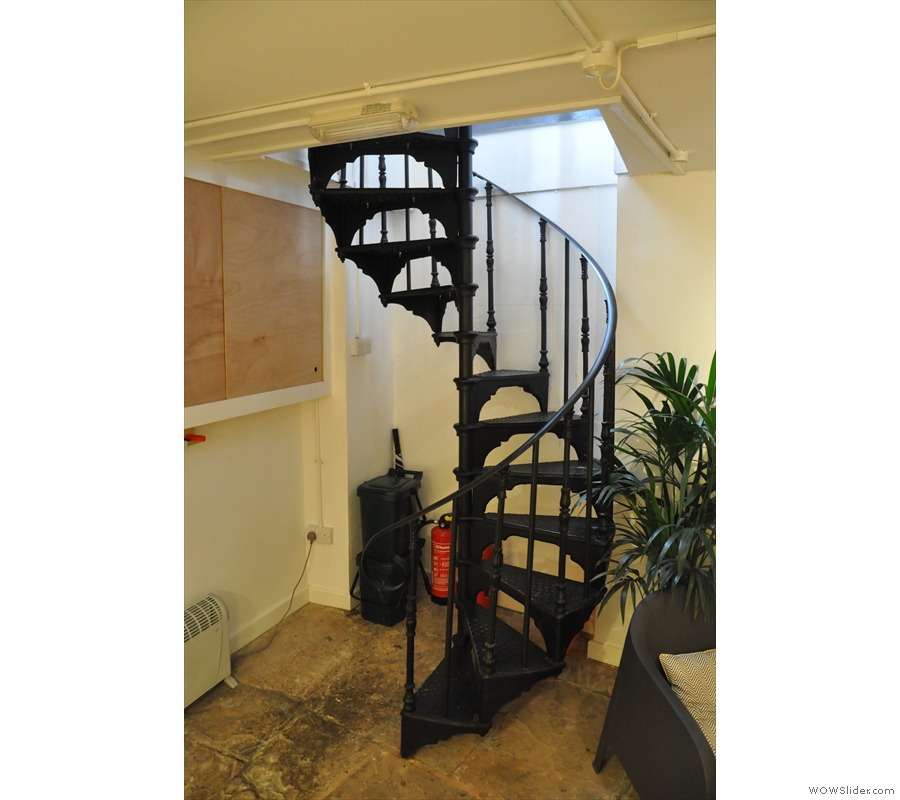 Before we head back upstairs, let's take a last look at the amazing spiral staircase.