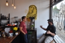 Never leave two baristas alone. Alex (from Strangers) tells Kofra's owner, José, how it is.