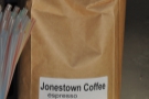 Jonestown's coffee's roasted on its behalf by a local roaster & is from Papua New Guinea.