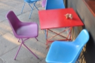 A taste of what's to come: multi-coloured furniture. Let's call the colour-scheme 'cheerful' :-)