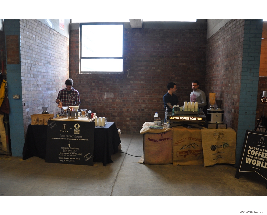 Back on the other side of the aisle I found Clifton Coffee Roasters in collaboration with TAKK.