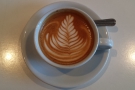 The 'instagram shot' shows off the latte-art to its best effect. I make that 14 leaves.