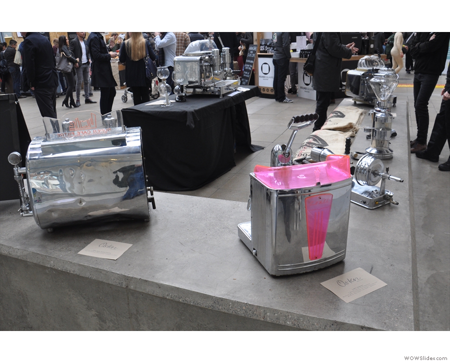 The pink one, on the right, is a Conti Espresso machine from the 1950s...