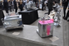 The pink one, on the right, is a Conti Espresso machine from the 1950s...
