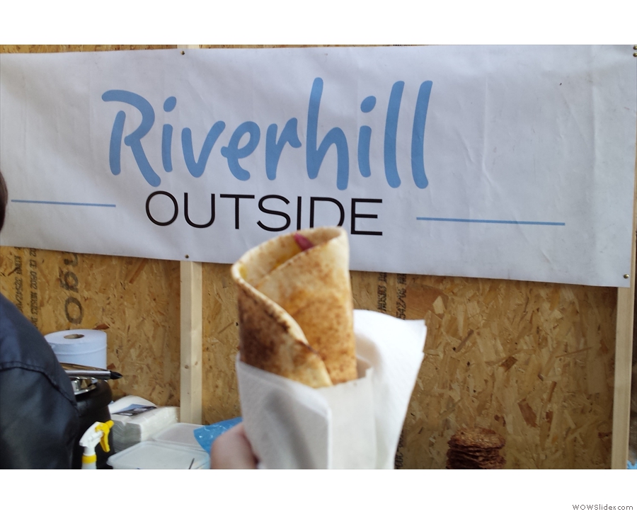 ... so I had this excellent vegetarian wrap from Riverhill Outside.