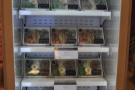 Meanwhile, opposite the counter, is a range of salads in a chiller cabinet.
