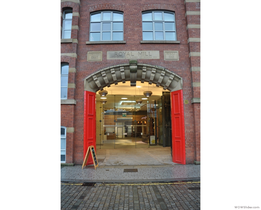 The magnificent setting for Ancoats new cafe/roastery, the Royal Mills in Manchester.