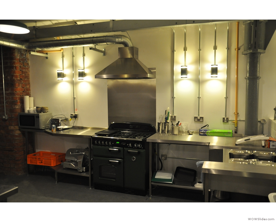 There's also a fully kitted-out kitchen at the back of the counter area behind the roaster...