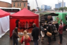 And finally, the street food area outside, doing great business despite the rain!