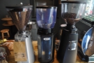 ... along with the three grinders. From left to right: decaf, guest & house-blend (Janszoon).