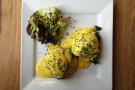 I, of course, had Eggs Florentine, seen here from above (& taken from the breakfast menu).