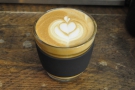 ... and there you have it: a lovely flat white (Becki's latte art, not mine, I hasten to add!).
