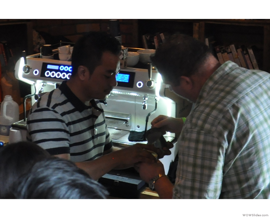 Here's the wonderful Dhan Tamang giving a latte art lesson.