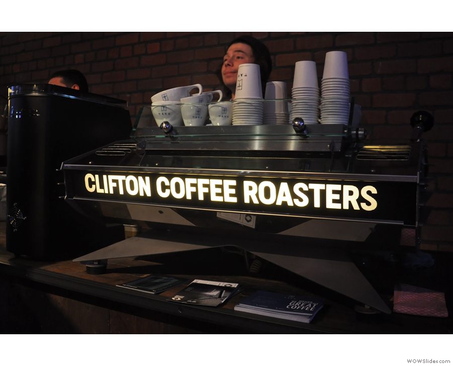 Staying with the 'C's, it's Clifton Coffee Roasters &  a super-sexy Kees van der Westen.