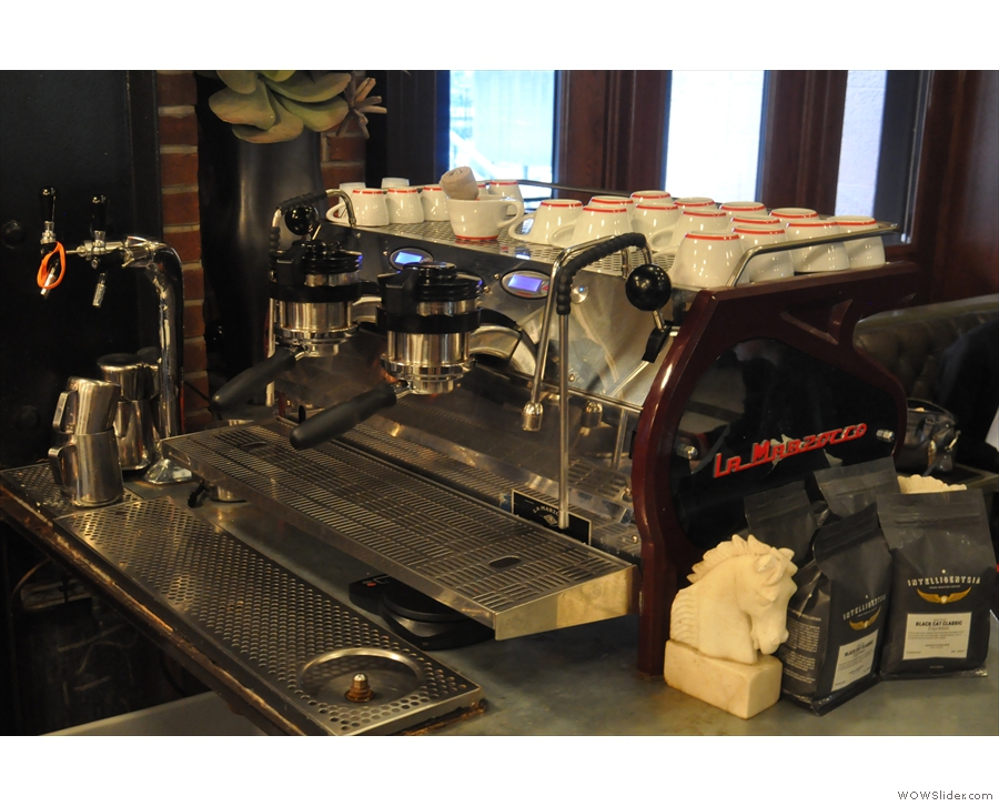 The La Marzocco Strada espresso machine...