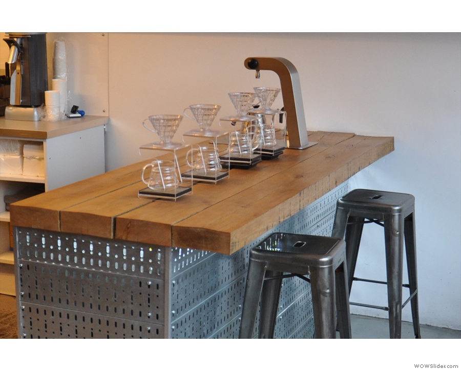 June: the brew-bar, ready for action, at Ealing's Electric Coffee Company.